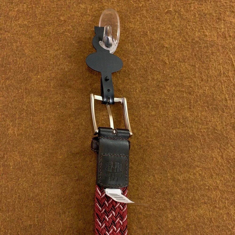 Zep-Pro Mens Medium Red Braided Elastic Stretch Belt NWT